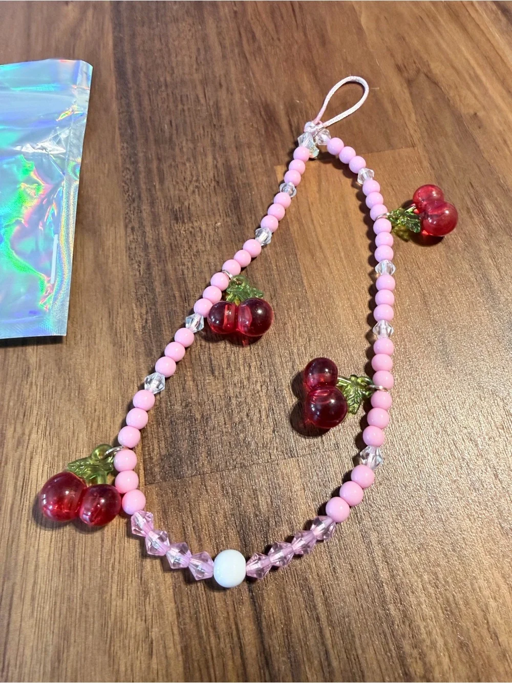 *NWOT* Velvet Caviar Beaded Phone Charm Lanyard with Cherries